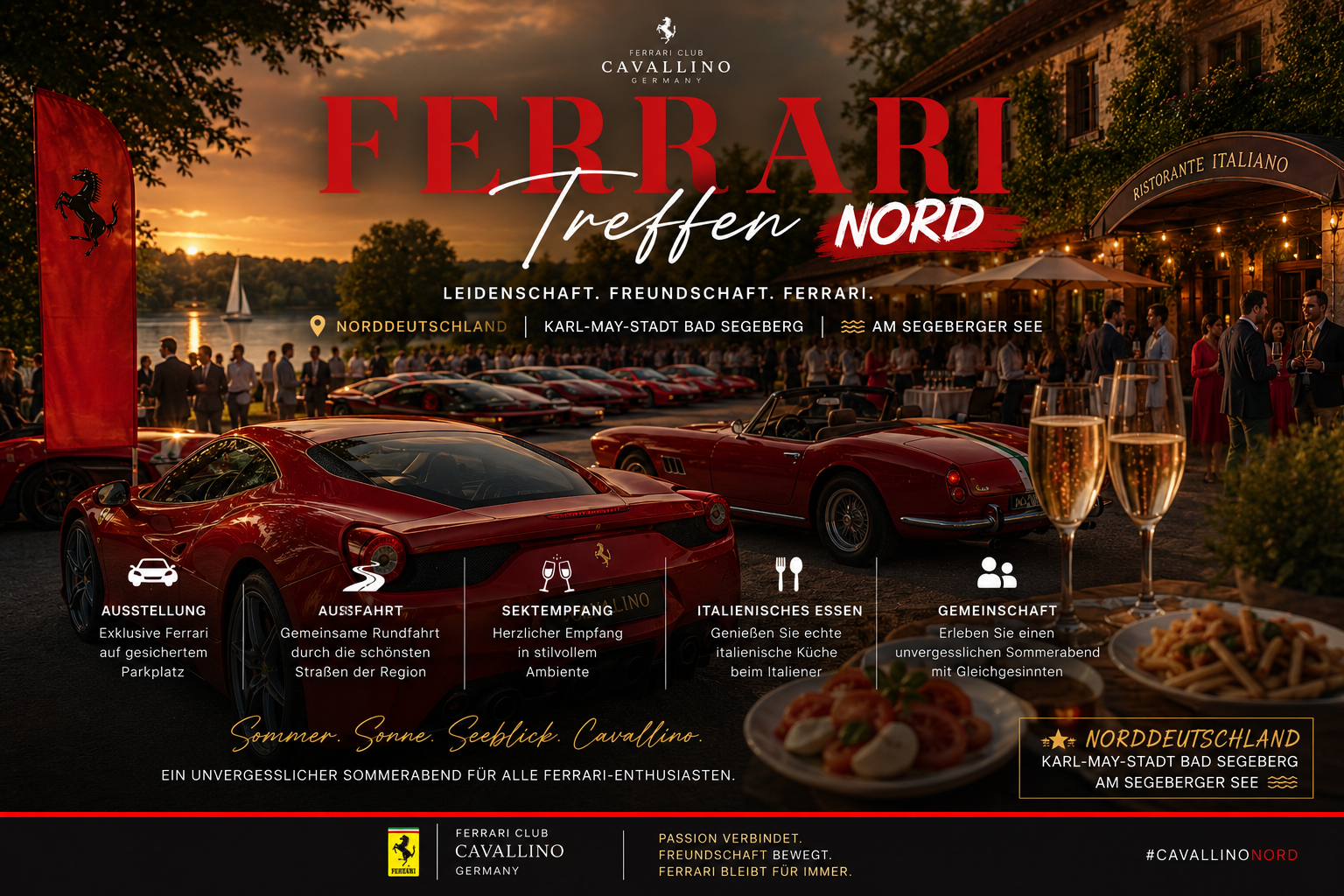 Ein italiensicher Sommerabend . Ferrari Cavallino